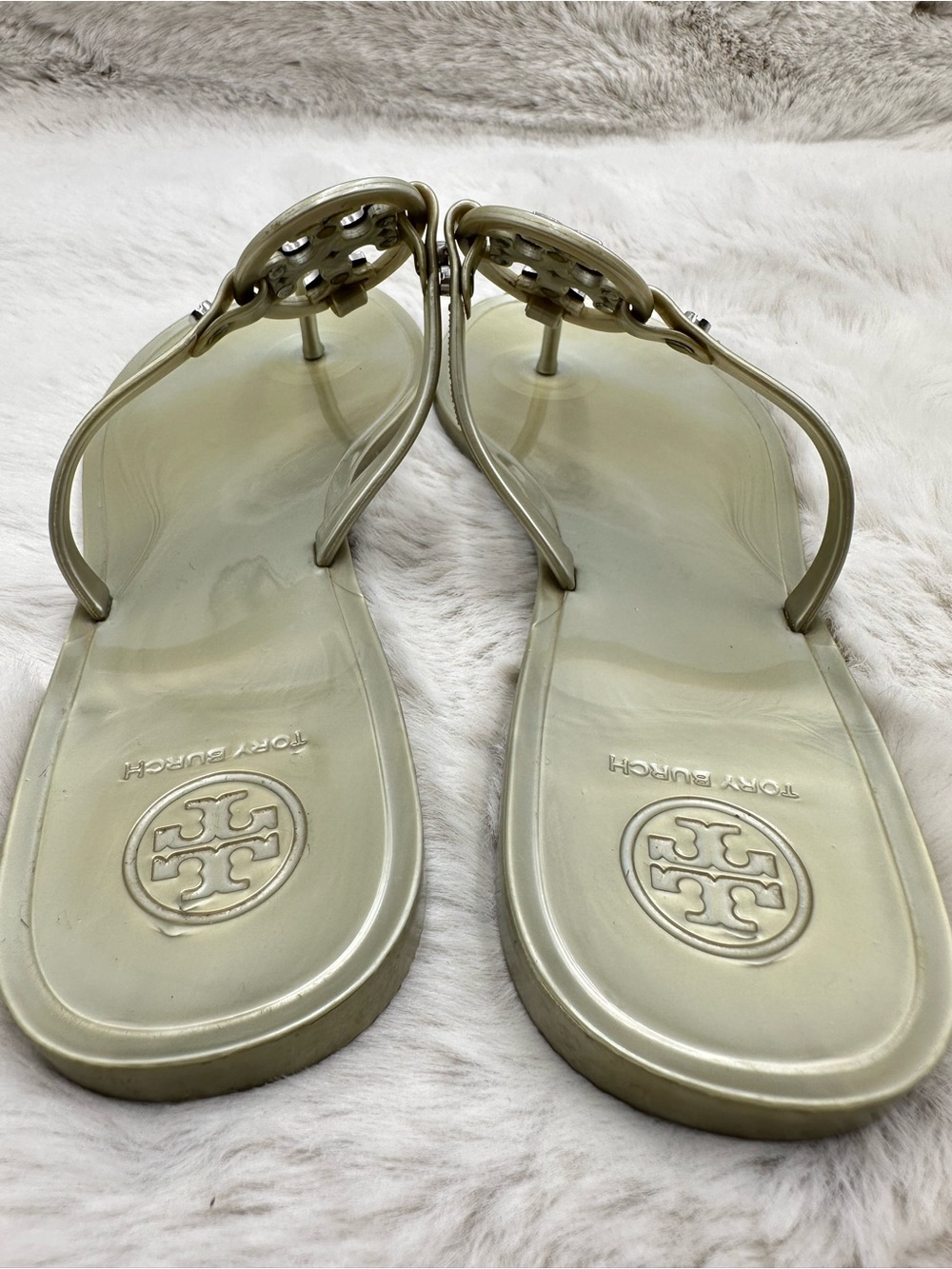 Tory Burch Sandals Gold Miller Jelly size 8 - Picture 6 of 9